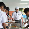 Clean and cool dining hall with healthy meals provided daily