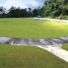 A full-sized track for athletics with a full-sized football field