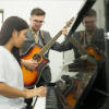 Music room equipped with various musical instruments